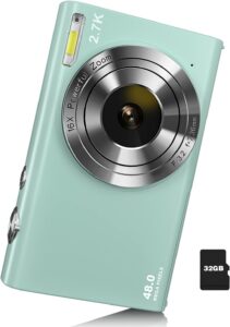 2.7K 48MP Kids Camera 16X Zoom Green
