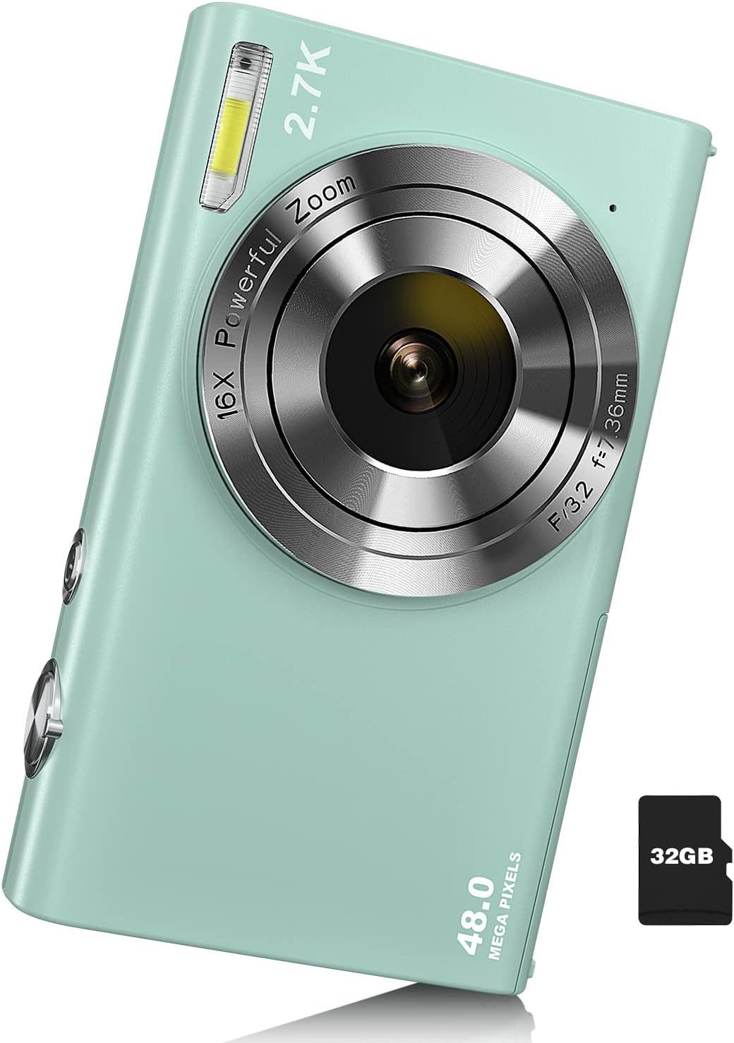 2.7K 48MP Kids Camera 16X Zoom Green