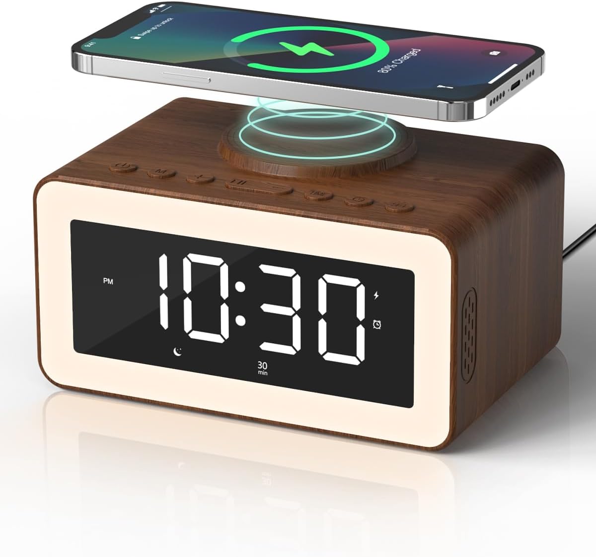 Wireless Charging Alarm Clock Speaker