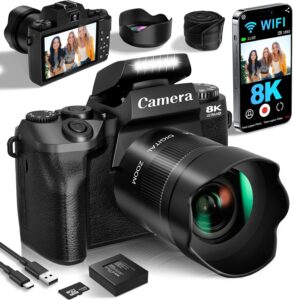 8K 64MP Vlogging Camera with Touch Screen