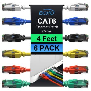 Cat6 Ethernet Cables 4ft (6 Pack)
