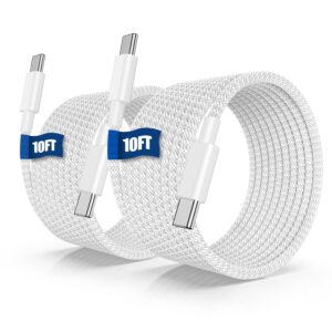 60W USB-C Fast Charger Cable 10ft, White
