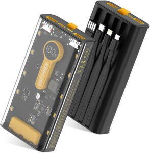 10000mAh 22.5W Power Bank w/Built-in Cables