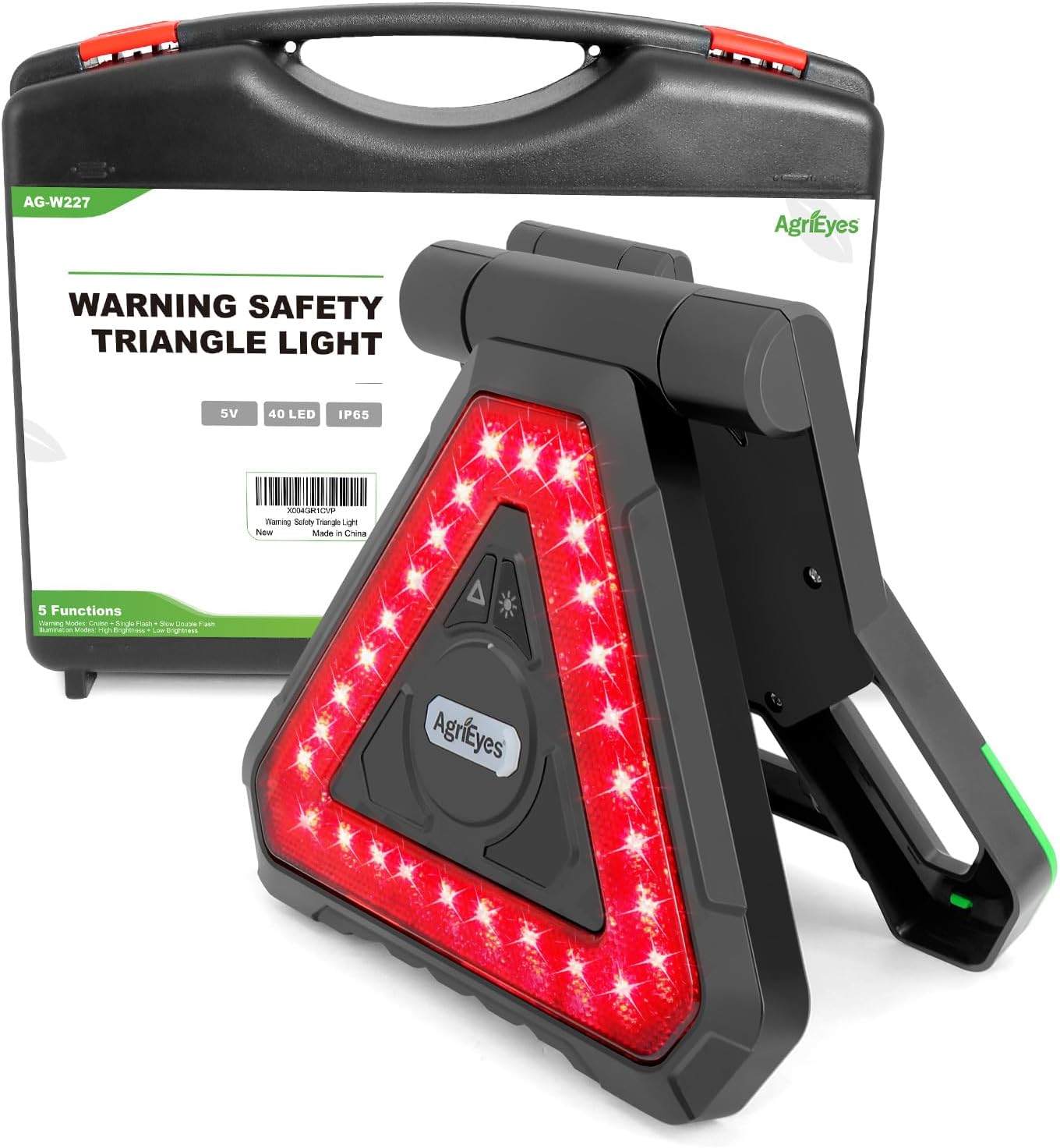Agrieyes USB-C Rechargeable LED Emergency Triangle Lights