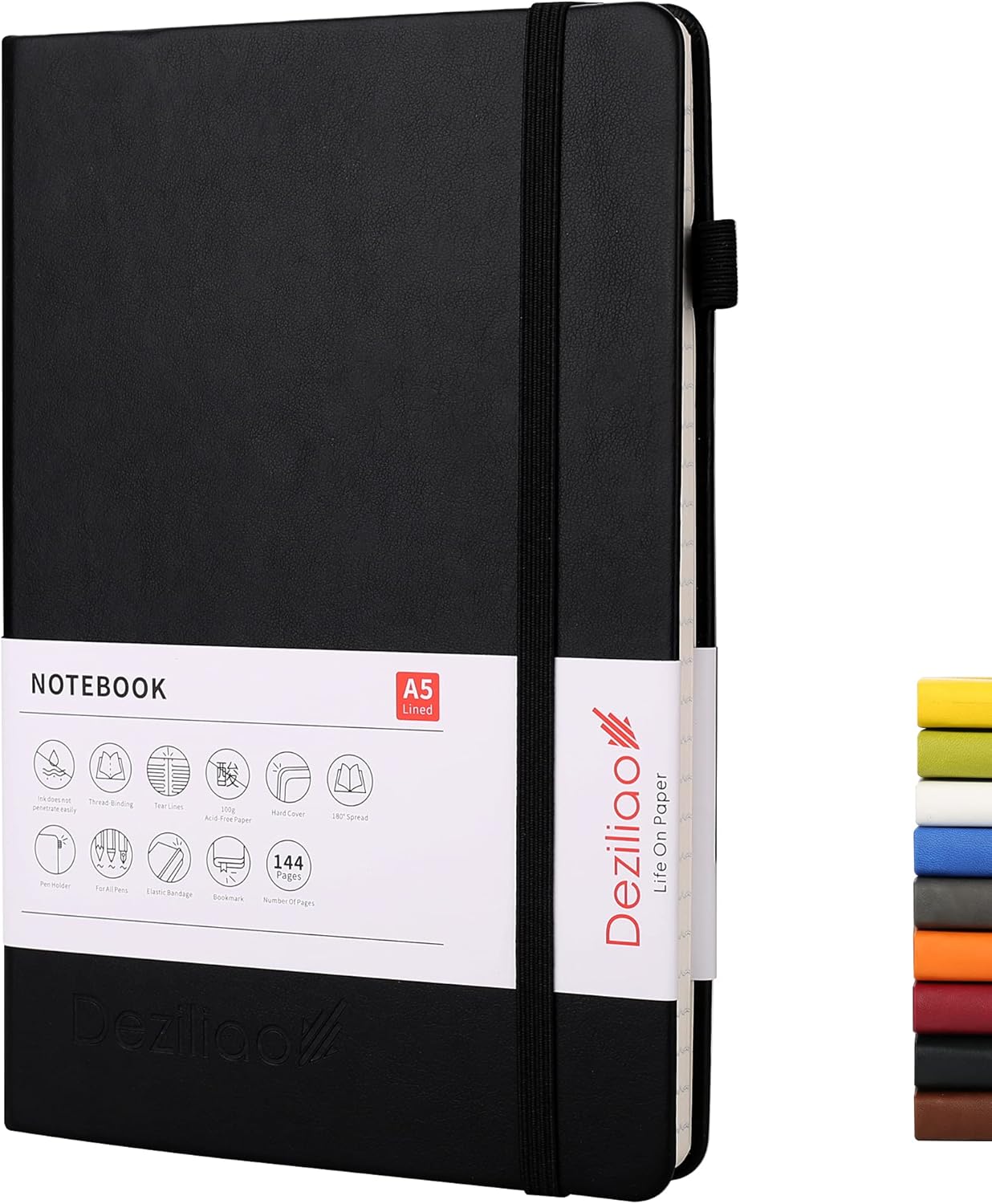 Deziliao Hardcover Notebook, 5.7x8.4", Ruled