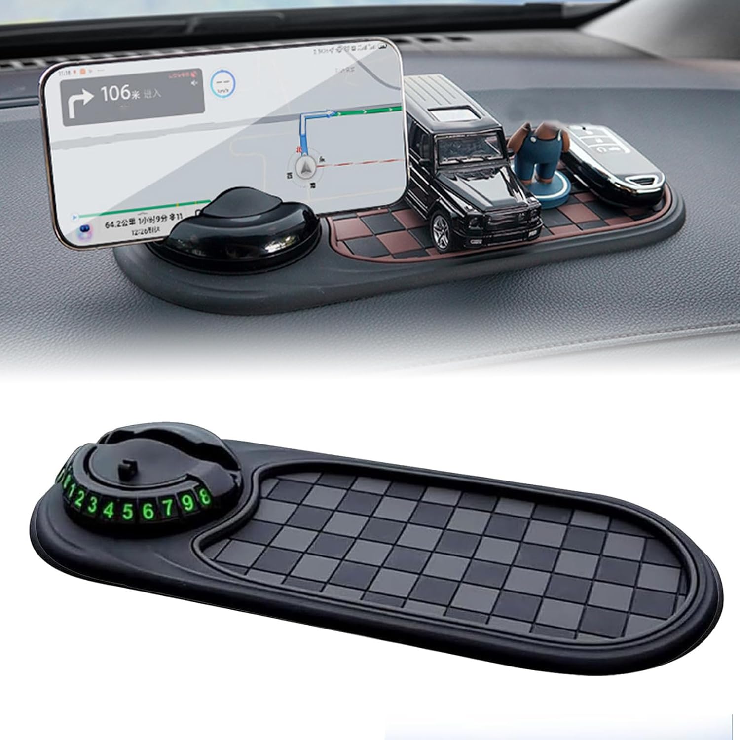 Rotatable Anti-Slip Car Dashboard Mat & Phone Holder