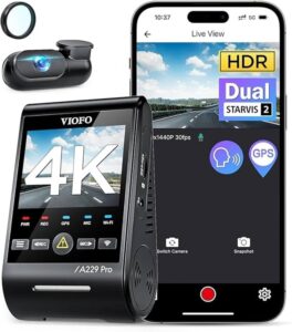 VIOFO A229 Pro 4K HDR Dash Cam, Dual STARVIS 2