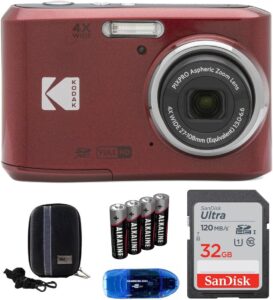 KODAK Pixpro FZ45 Bundle (5 Items, Red)