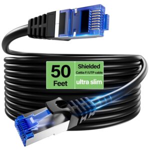 Cat6A Shielded 10Gbps 50 ft Black