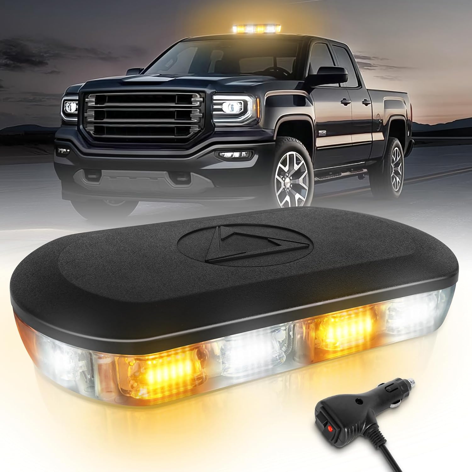 HLauto 72 LED Amber White Strobe Light Bar
