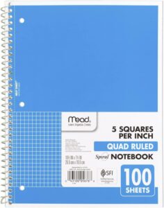 Mead Graph Notebook, 100 Sheets, Blue