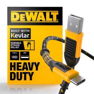 DEWALT USB-A to USB-C Fast Charge Cable 6ft