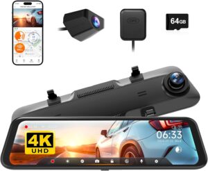 WOLFBOX 12" 4K Mirror Dash Cam