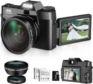 4K 48MP Vlogging Camera with Flip Screen