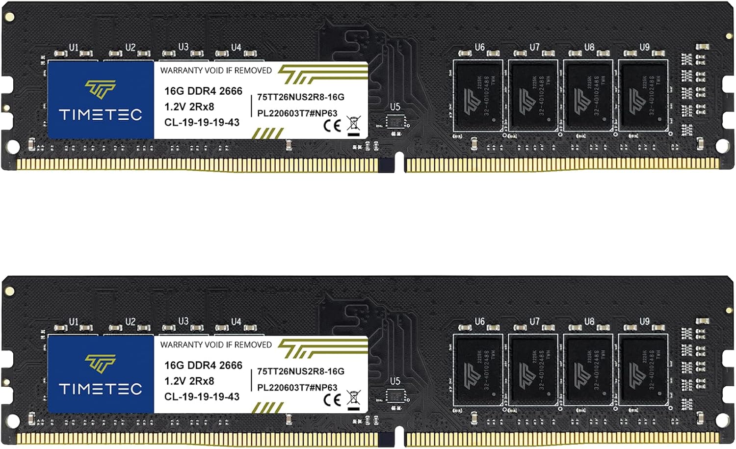 Timetec 32GB DDR4 2666MHz RAM Kit (2x16GB)