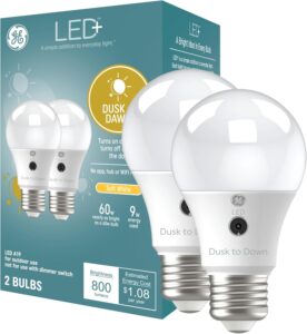 GE LED+ Dusk to Dawn A19 (2-Pack)