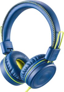 Kids Wired Headphones, Foldable On-Ear (Blue)