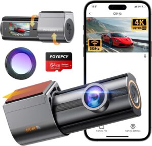 4K WiFi Dash Cam with 64GB Card & Parking Monitor