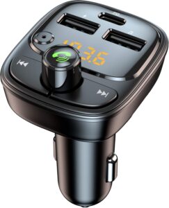 Bluetooth 5.3 FM Transmitter Car Adapter & 42W Charger