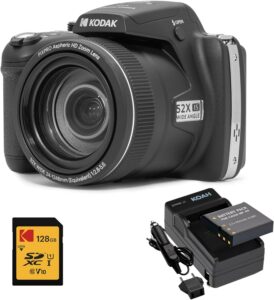 Kodak AZ528 Bundle: Camera, 128GB Card & Battery Kit