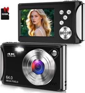 64MP 4K Vlogging Camera, 18X Zoom