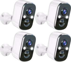 Techage 2K Outdoor Security Cameras 4pk