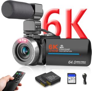 6K 64MP IR Night Vision WiFi Camcorder