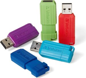 32GB Pinstripe USB 2.0 Flash Drives, 5-Pack