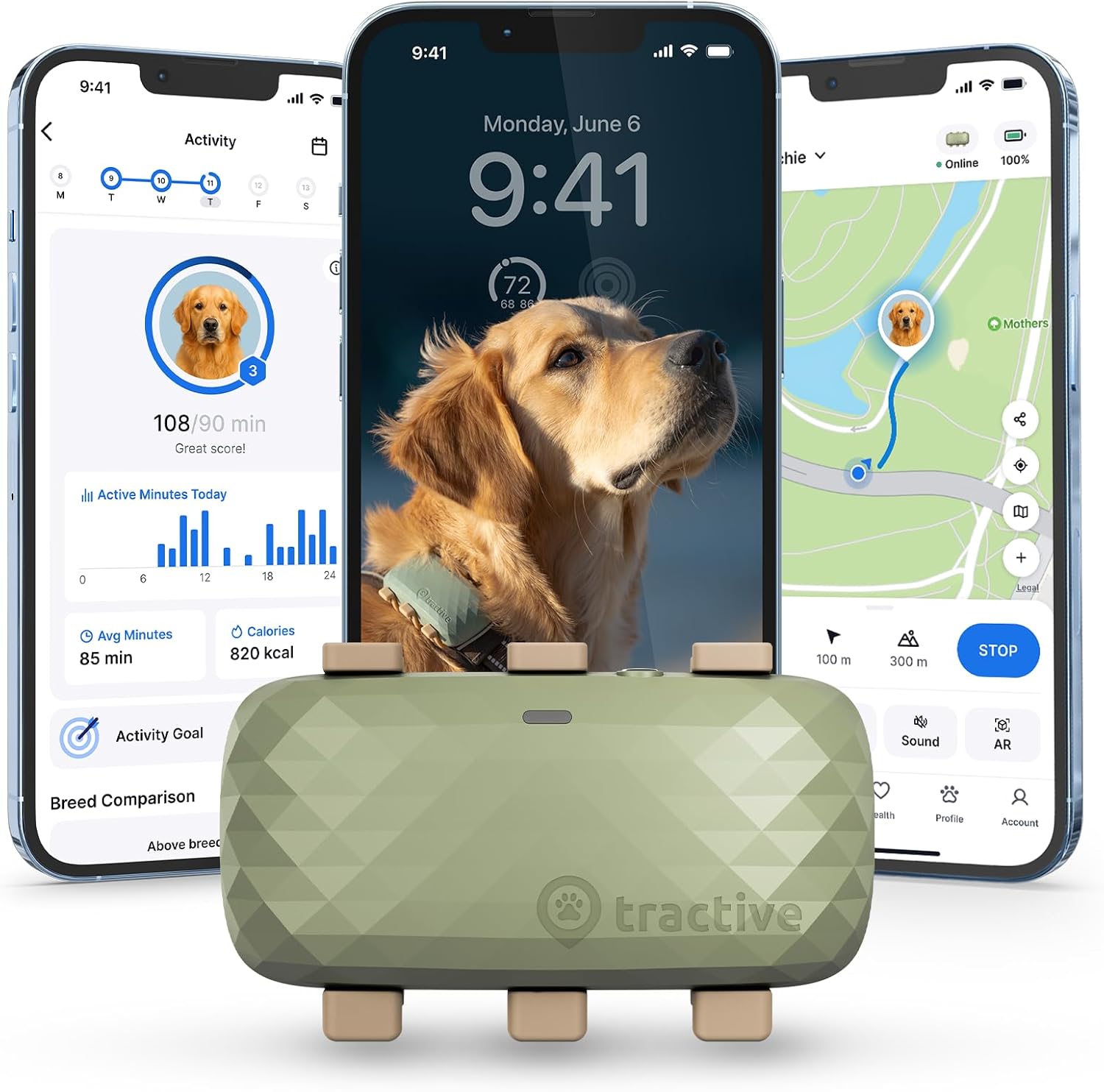 Tractive XL GPS Dog Tracker, Green