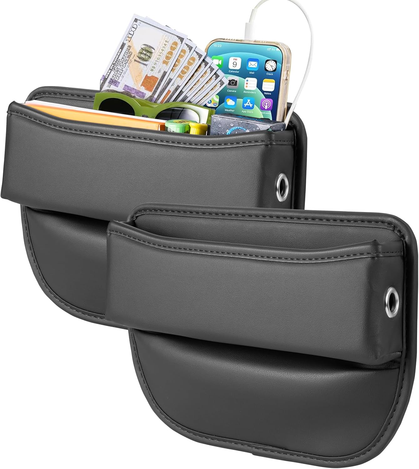2-Pack Leather Seat Gap Organizers
