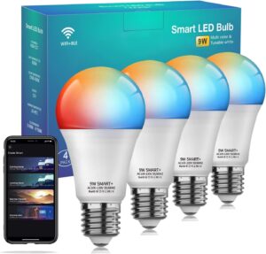 Smart Bulbs 4Pack, RGB, App & Voice