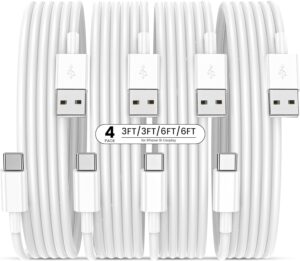 USB-C CarPlay Cables, 4-Pack (3/6FT)