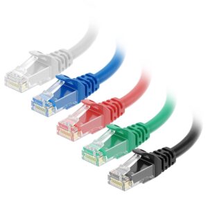 5-Color Cat 6 Ethernet Cable 5ft