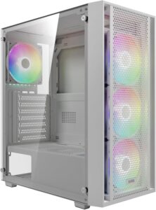 GAMDIAS White ATX Mid Tower with ARGB Fans