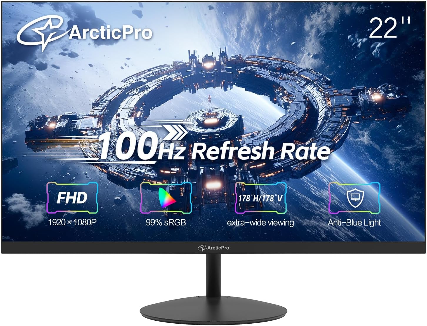 22" FHD 100Hz 99% sRGB Frameless Monitor