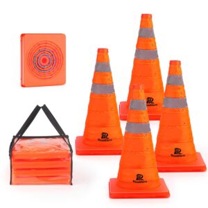 18" Collapsible Safety Cones, 4-Pack