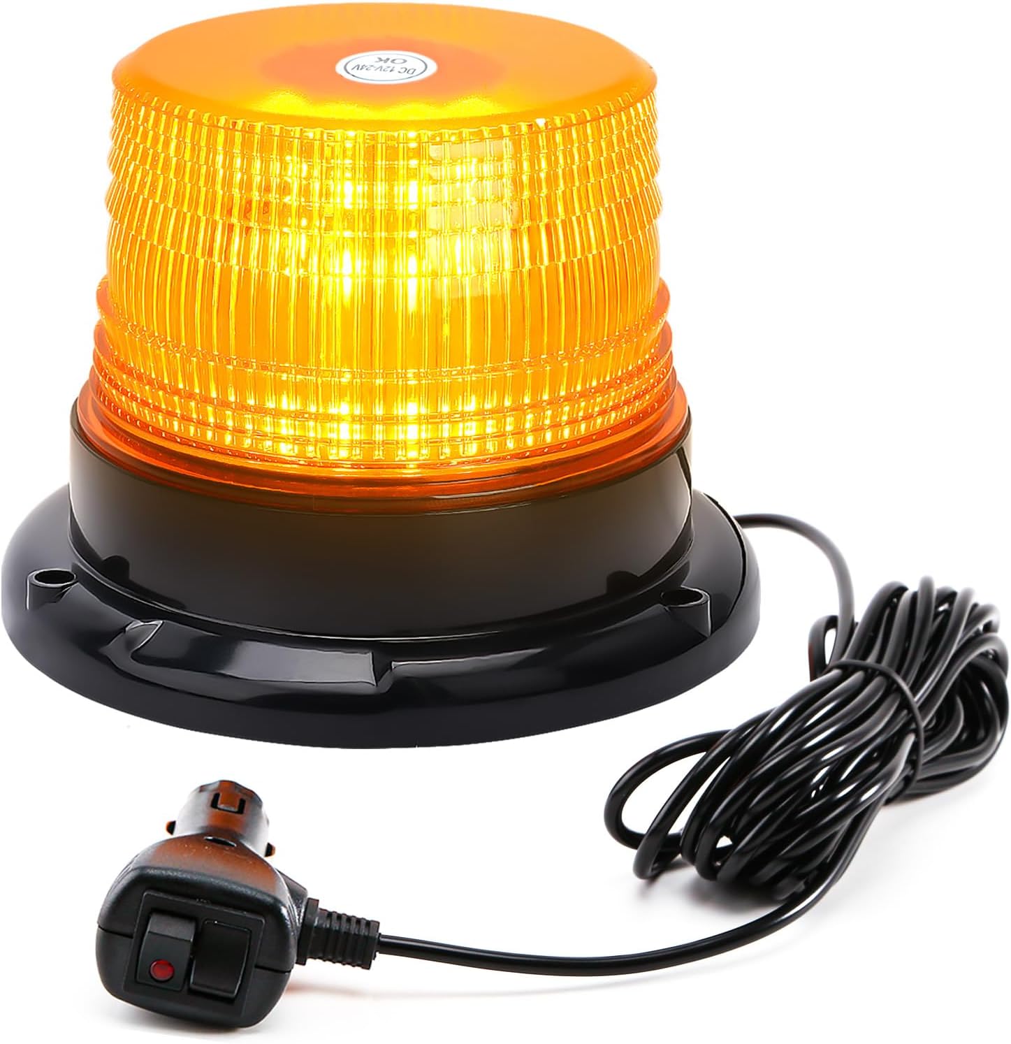 Amber Strobe Light Bar, 12-24V Magnetic Base