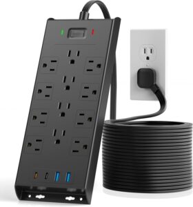 LeZone 4800J Surge Protector, 12 Outlets, 20W USB