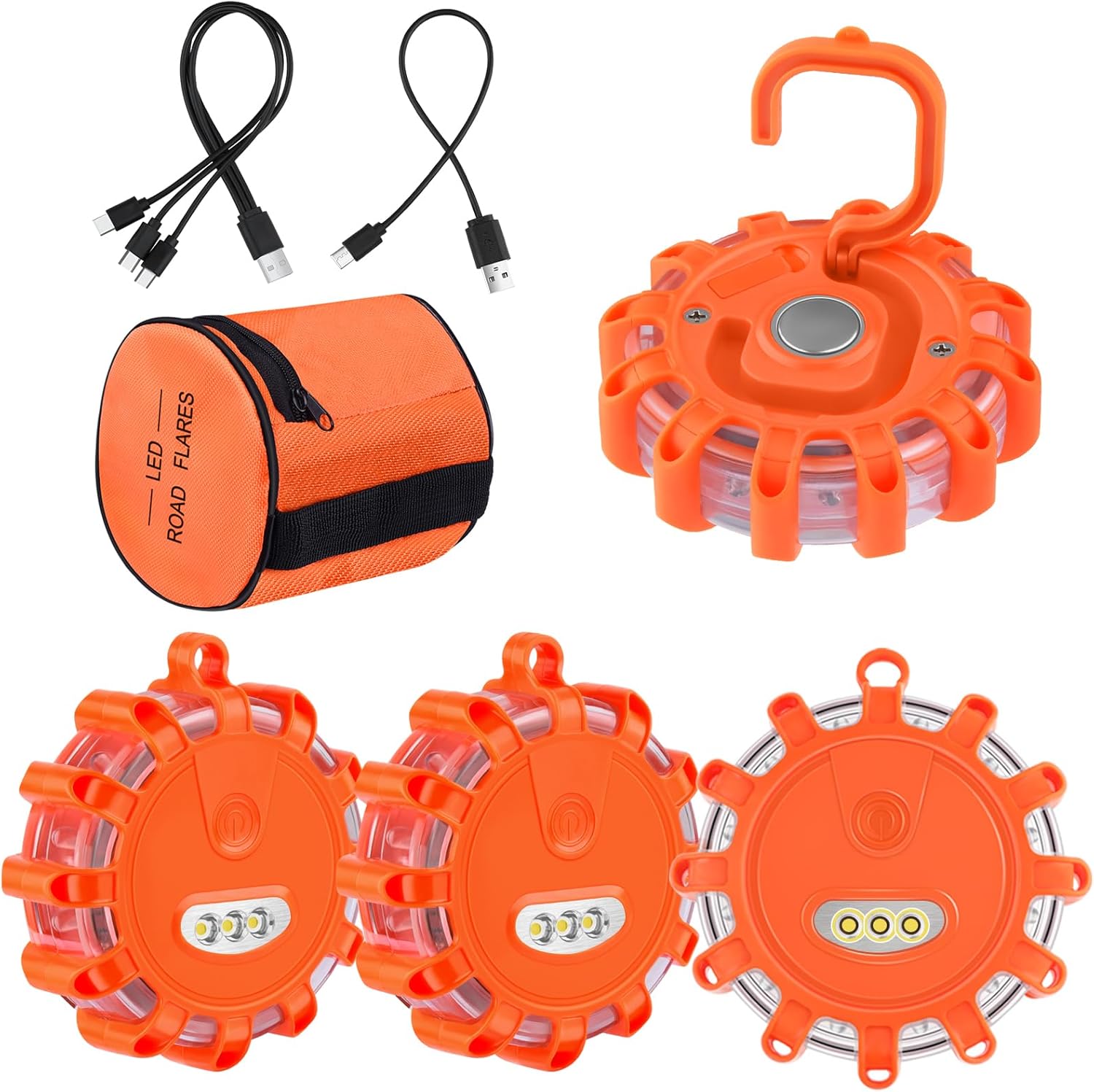 AK LED Rechargeable Road Flares