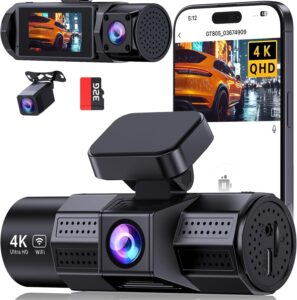 3CH 4K WiFi Dash Cam 32G Card