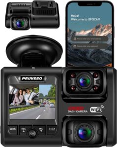 PRUVEEO Dash Cam 1080P Dual, WiFi, 24H Parking
