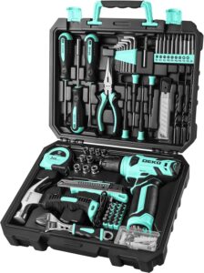 DEKOPRO 8V 126-Piece Turquoise Drill Set
