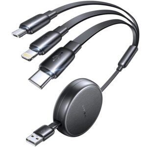 LISEN 3-in-1 Retractable Car Charger