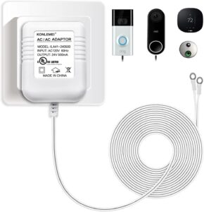 24V Doorbell Power Adapter, 20ft, White