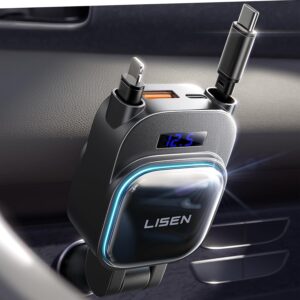 LISEN 96W 4-in-1 Retractable Car Charger