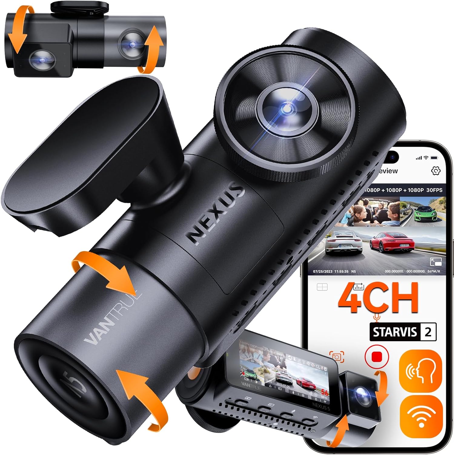 Vantrue N5 4CH 2.7K+1080P Dash Cam