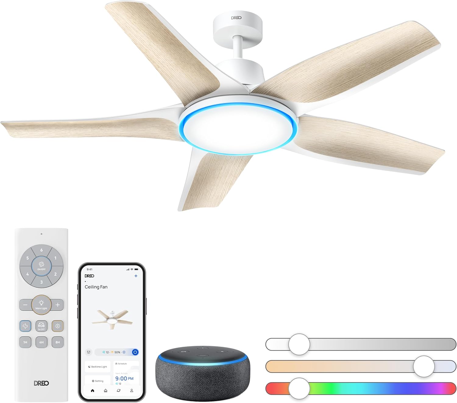 Dreo 52" Smart Ceiling Fan with RGB Light