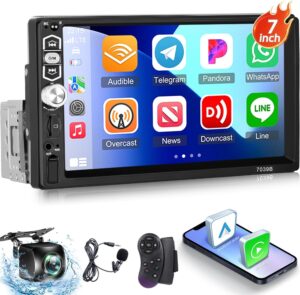 NHOPEEW 7" Single Din Car Stereo with Carplay
