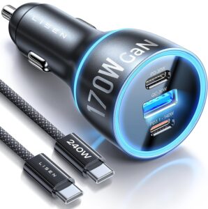 LISEN 140W GaN Car Charger USB-C PD3.1