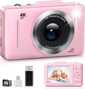 Kids' 48MP 4K Camera, 32GB Card